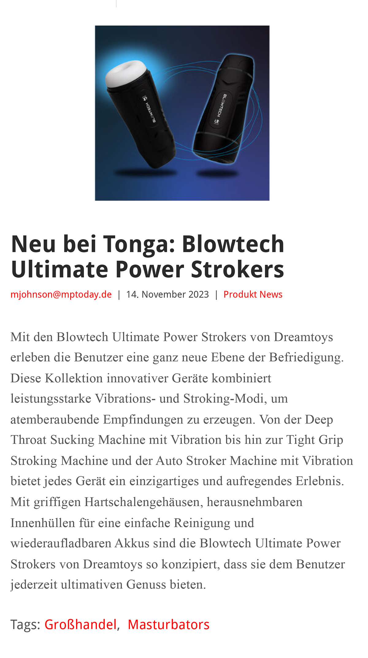 2023-11 eLine Online - Dreamtoys Blowtech